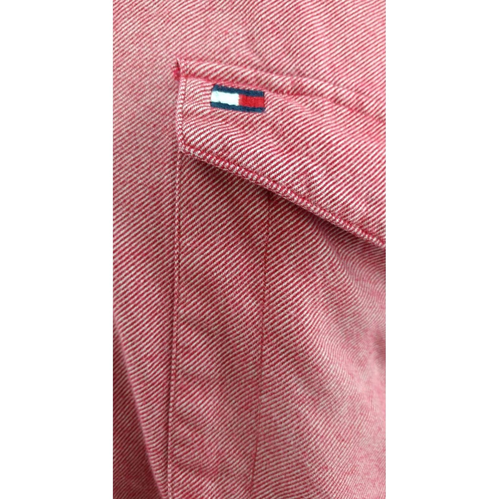 Tommy Hilfiger Mens Tommy Hilfiger Shirt L Pink White Striped Long Sleeve Button Front Front Shirt Size US L / EU 52-54 / 3 - 2 Thumbnail