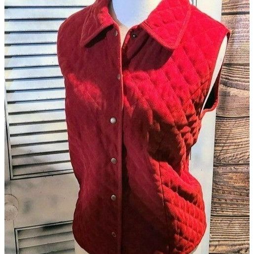 Talbots Talbots Petites Med Red Quilted Vest Size M / US 6-8 / IT 42-44 - 3 Thumbnail