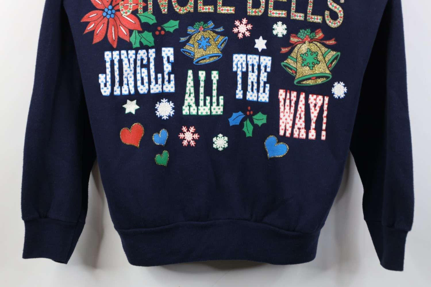 Vintage Vintage 90s Christmas Jingle Bells Crewneck Sweatshirt Blue Size L / US 10 / IT 46 - 3 Thumbnail