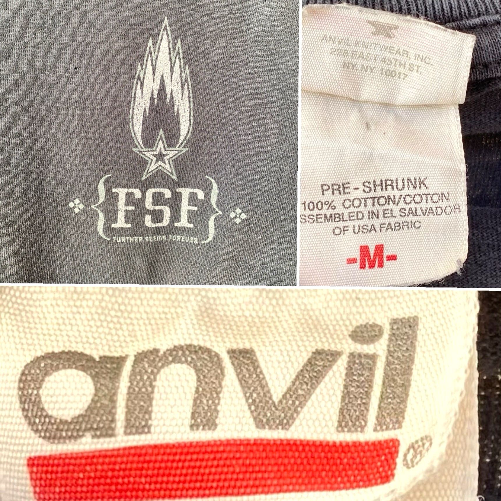 Anvil FSF Band T-Shirt Anvil Cotton Distressed M Black 2000s Further Seems Forever Mens Shirt Size US M / EU 48-50 / 2 - 3 Thumbnail