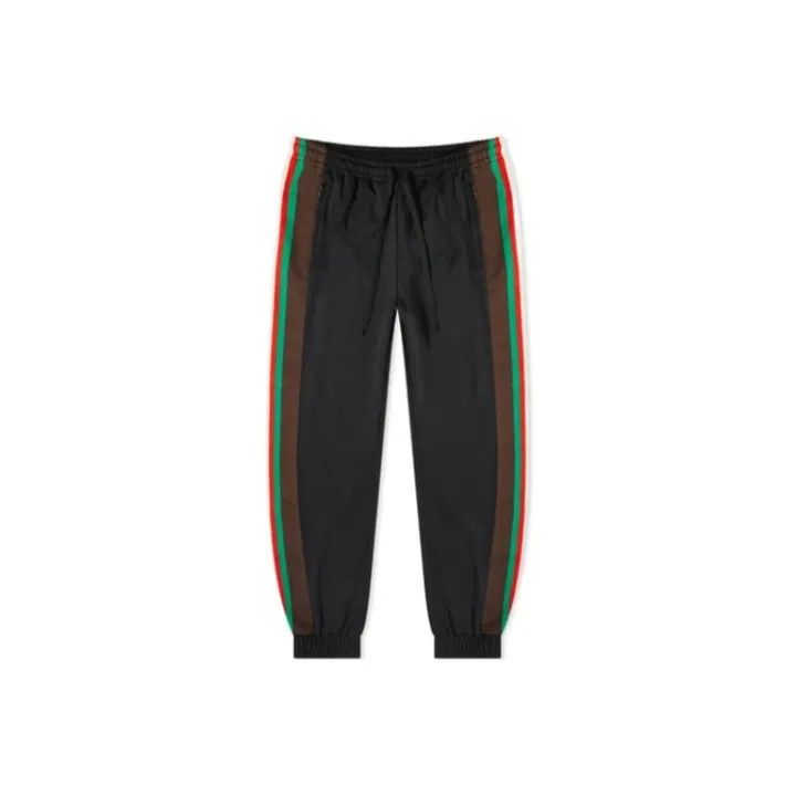 Gucci Gucci Black Knit Jogging Pants with Color Stripes Size US 26 / EU 42 - 1 Thumbnail