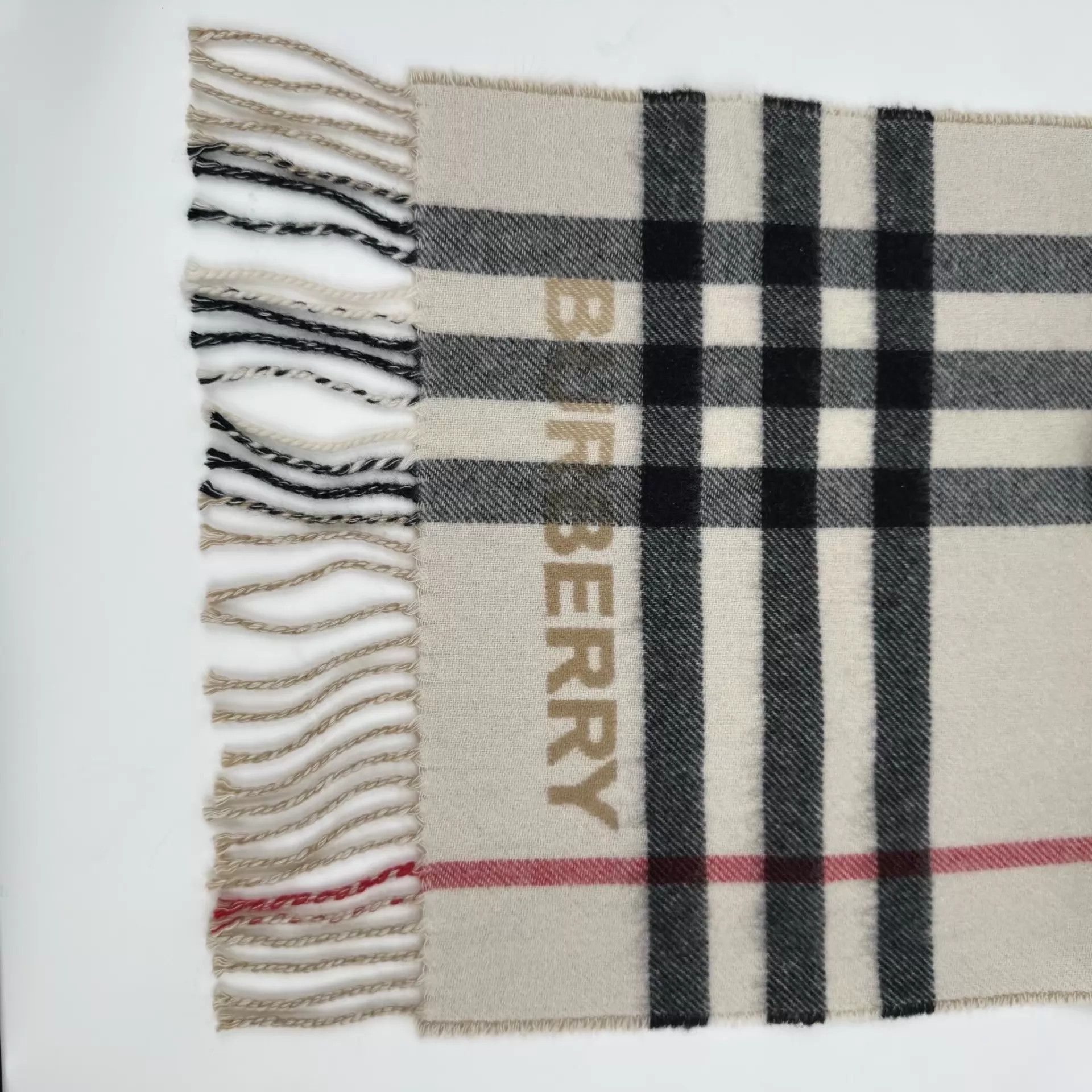Burberry Burberry Cashmere 168x30 Check Color Block Scarf Size ONE SIZE - 1 Thumbnail