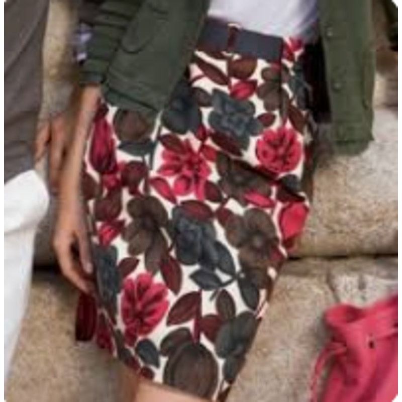 Boden Boden Linen Pleated Tulip Skirt Floral Side Zip Size US 6R Size 28" / US 6 / IT 42 - 8 Thumbnail
