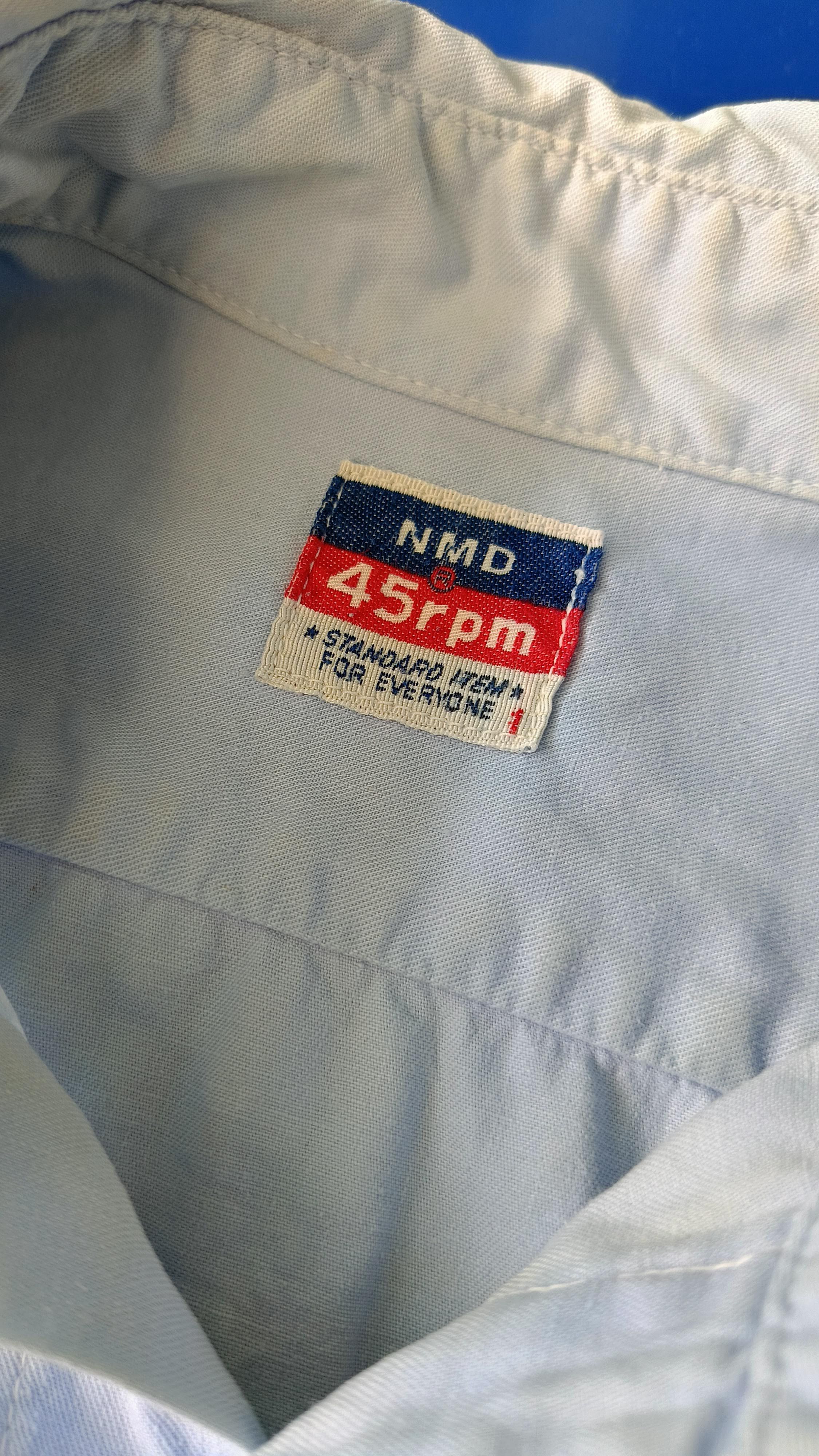 45rpm 45RPM NMD studio by R 90's solid blue stains shirt Size US S / EU 44-46 / 1 - 2 Thumbnail