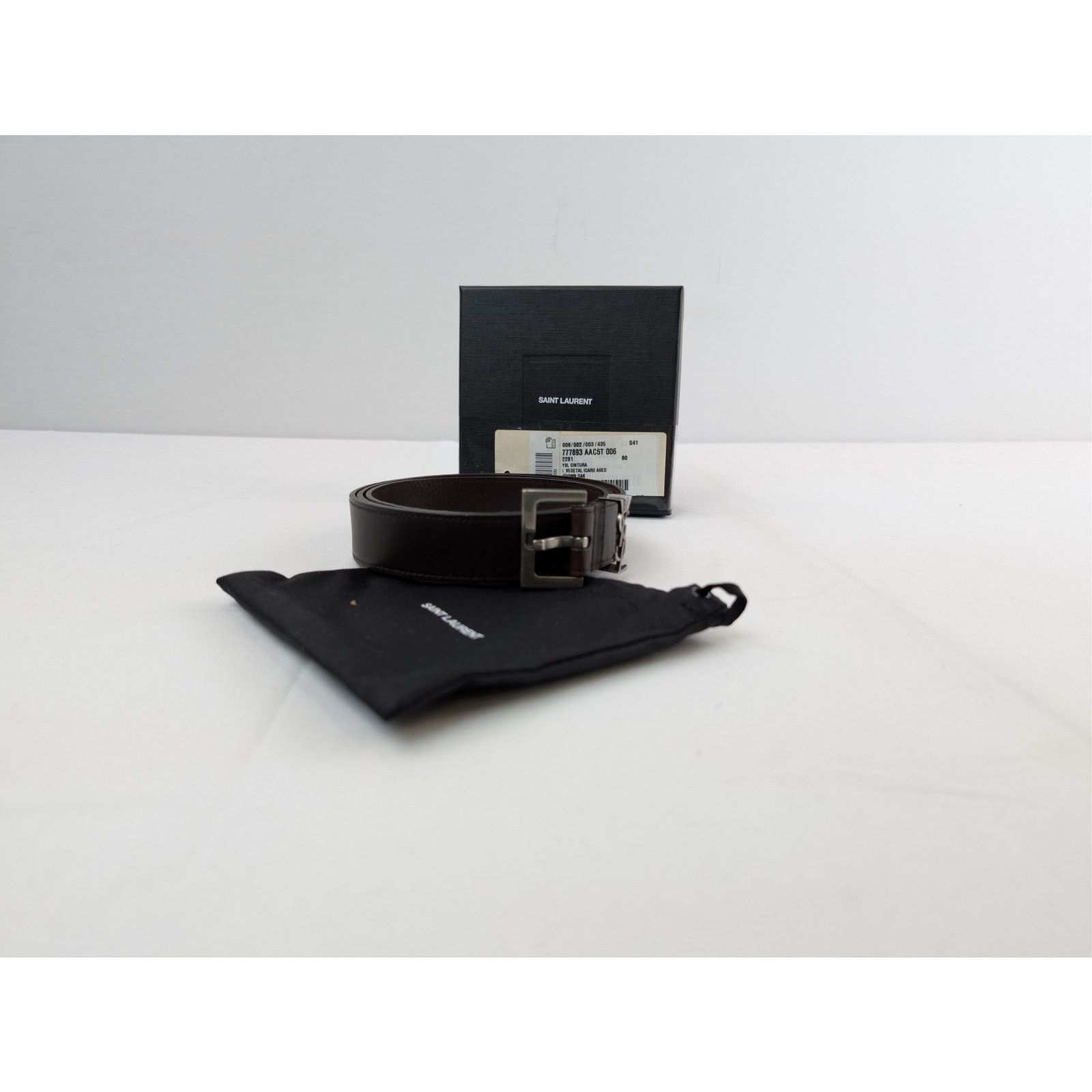Saint Laurent Paris o1rshd1 Size: 80 / YSL Cintura Vegetal Icard Aged Belt Brown Size 32 - 17 Thumbnail