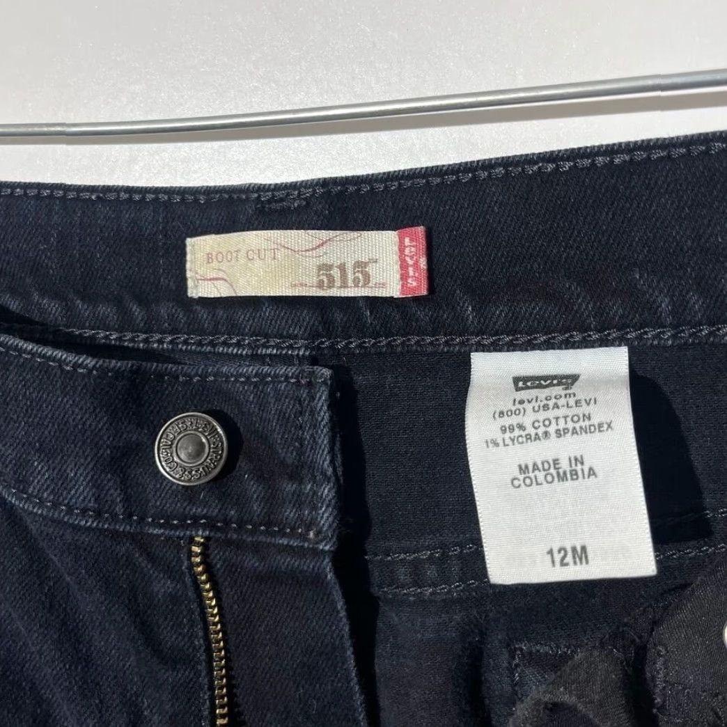 Levi's Levi's 515 Bootcut Slim Fit Denim Jeans Black Women's 12 Regular 5-Pocket Tapered Size 34" / US 12 / IT 48 - 3 Thumbnail