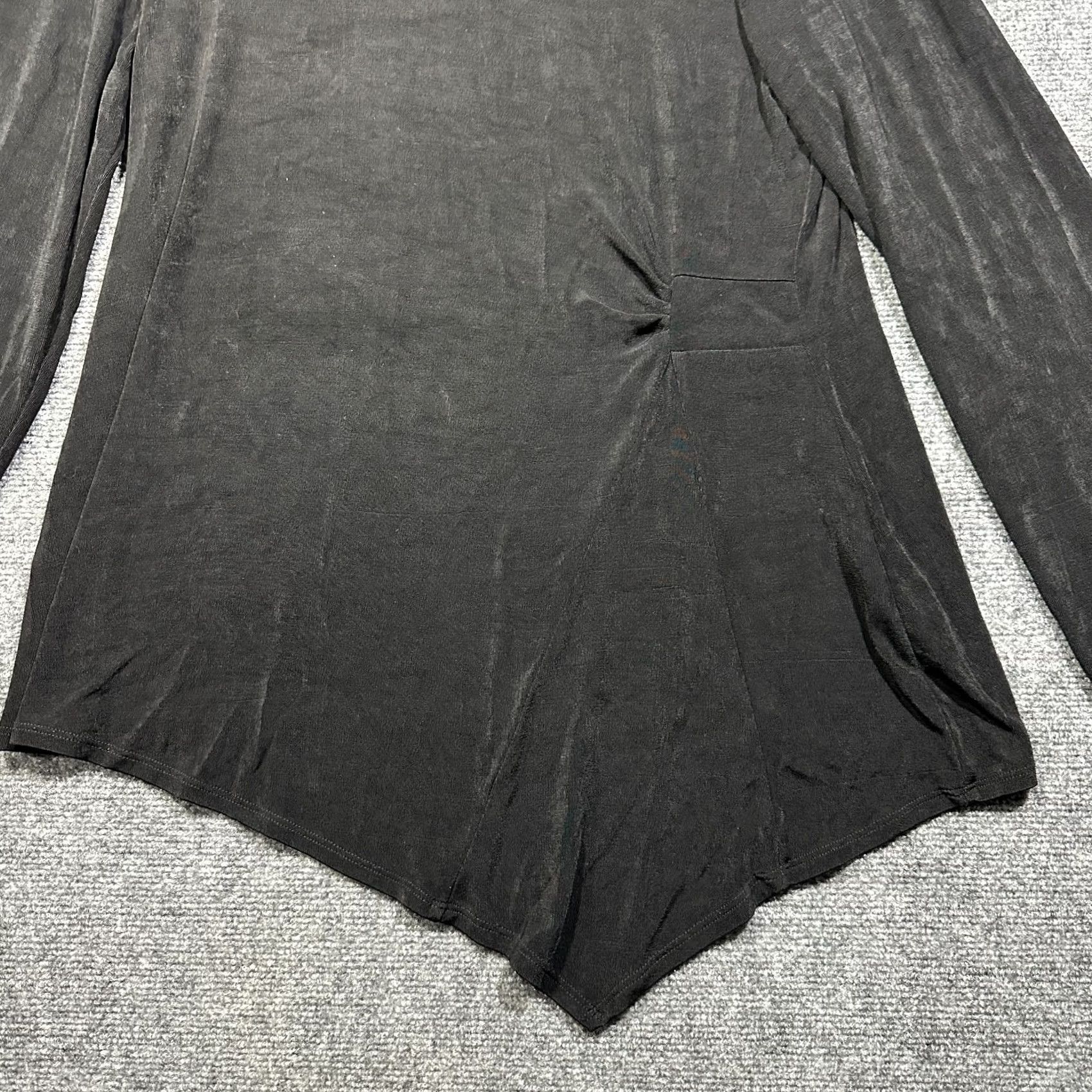 Vintage Chicos Travelers Top Womens L Black Stretch Gather Side Pullover Shirt Blouse Size L / US 10 / IT 46 - 2 Thumbnail