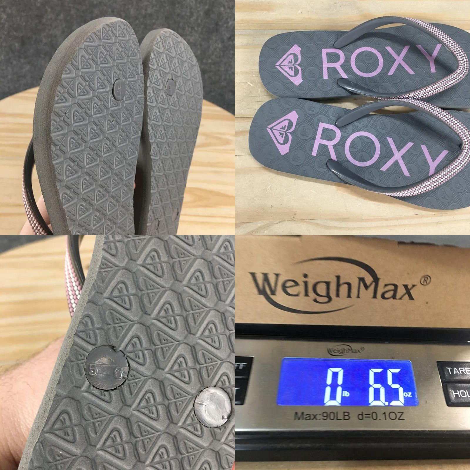 Vintage Roxy Sandals Women Flip Flop Gray Toe-Post Comfort Casual Classic Flats Size US 6 / IT 36 - 9 Thumbnail