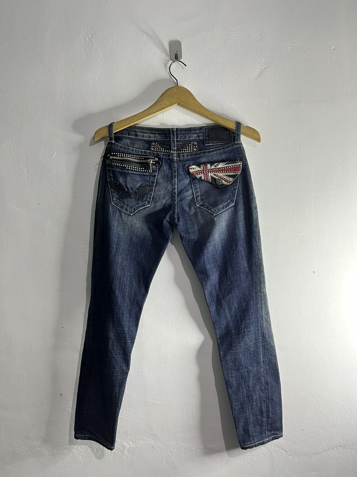 Robins Jeans 2000s robins jean studed leather flag tabacco denim Size US 26 / EU 42 - 1 Thumbnail