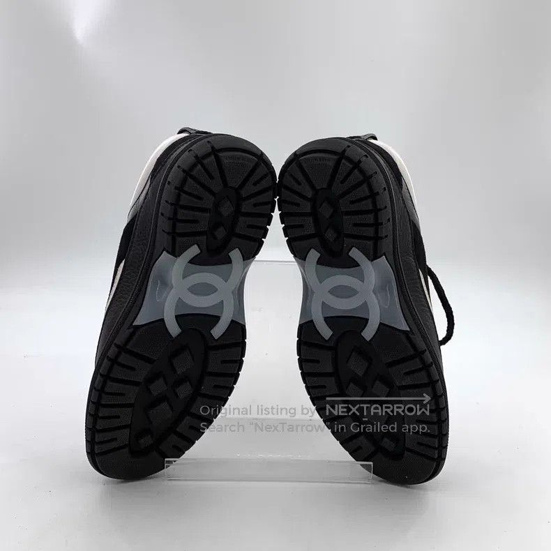 Chanel Chanel 25B Black Cowhide Lace-up Casual Flat Panda Sneaker Size US 5.5 / IT 35.5 - 5 Thumbnail