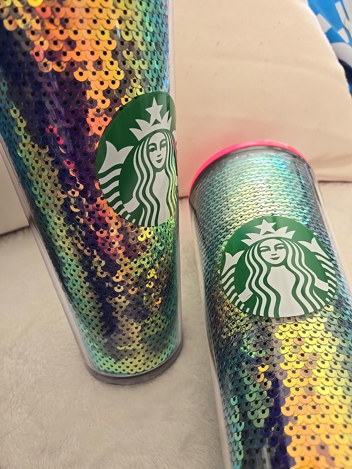 Other 2 Starbucks Iridescent Sequin Cold Cup Tumblers 24 oz. Size ONE SIZE - 6 Thumbnail
