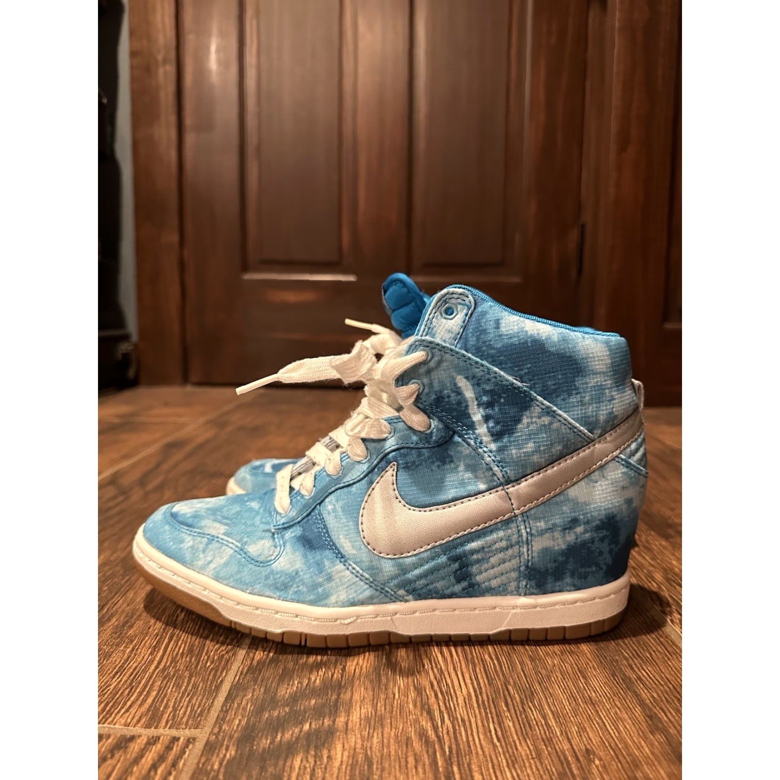 Nike Nike Dunk Sky Hi Print Clearwater Women's US Size 8.5 Hidden Wedge Sneakers Size US 6 / IT 36 - 5 Thumbnail
