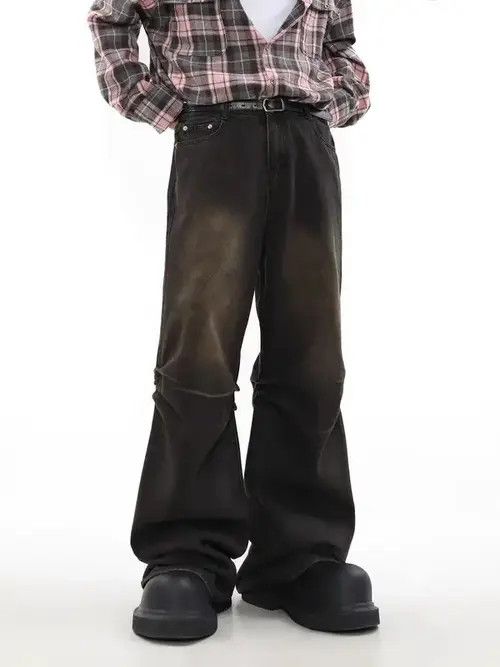 Japanese Brand Vintage vibe washed pleated straight-leg jeans Size US 32 / EU 48 - 3 Thumbnail