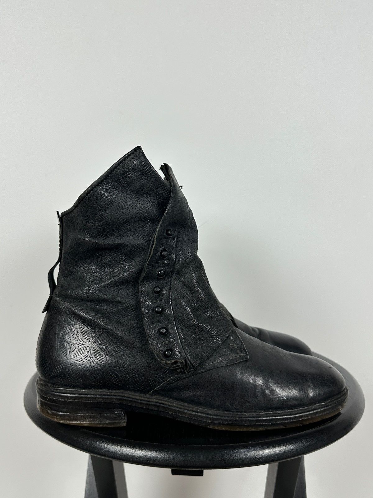 Airstep Black Leather Biker Gothic Ankle Boots