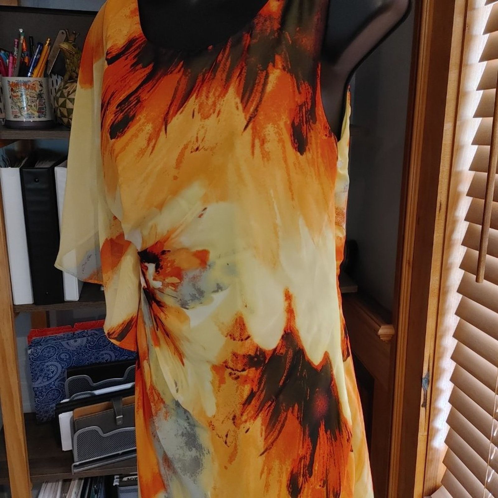 Other Bisou Bisou Watercolor Chiffon Dress Size M / US 6-8 / IT 42-44 - 3 Thumbnail