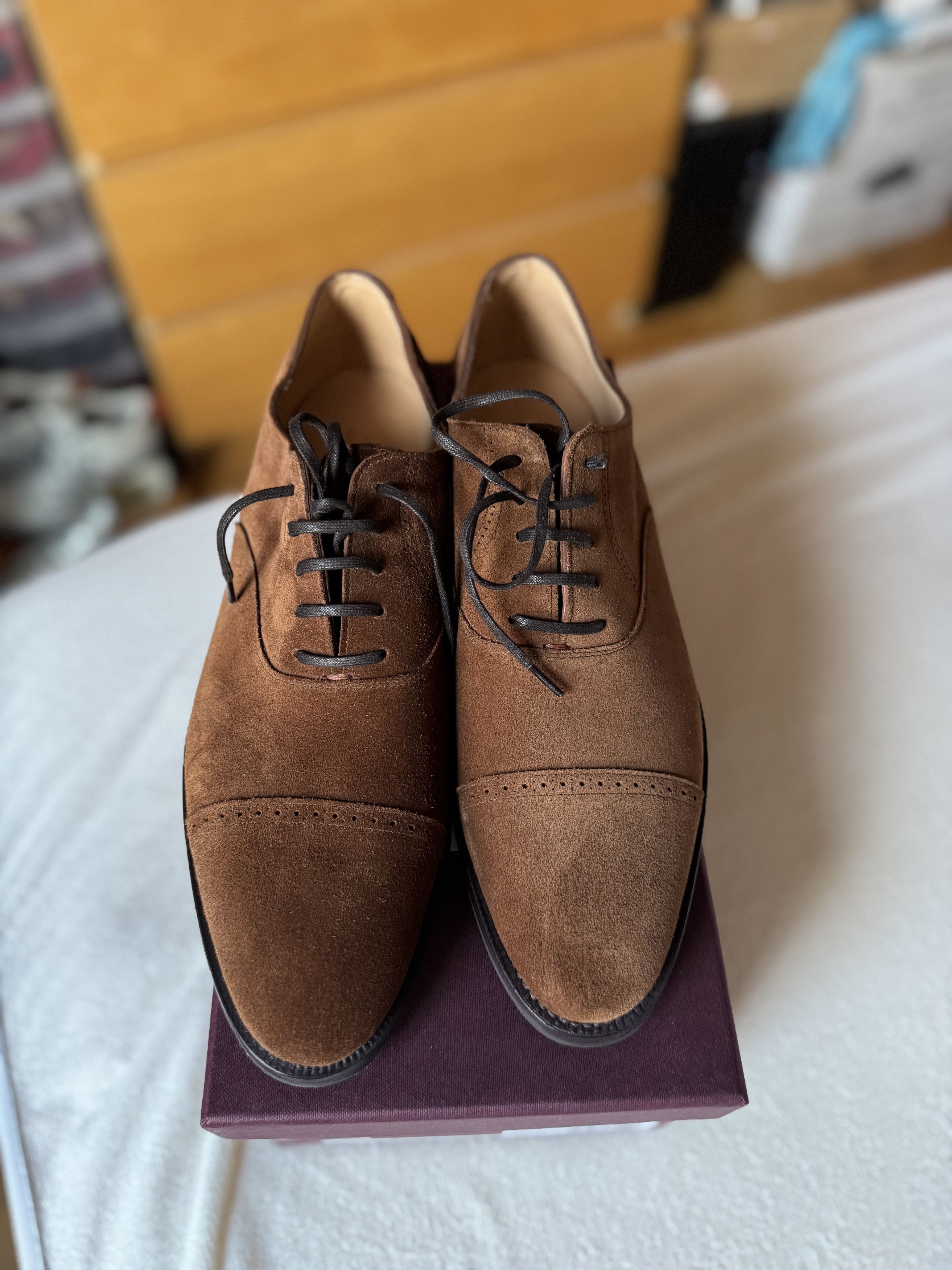 John Lobb John Lobb Bristol Parisian Brown Suede Shoes UK 10 US 11 Size US 11 / EU 44 - 7 Thumbnail