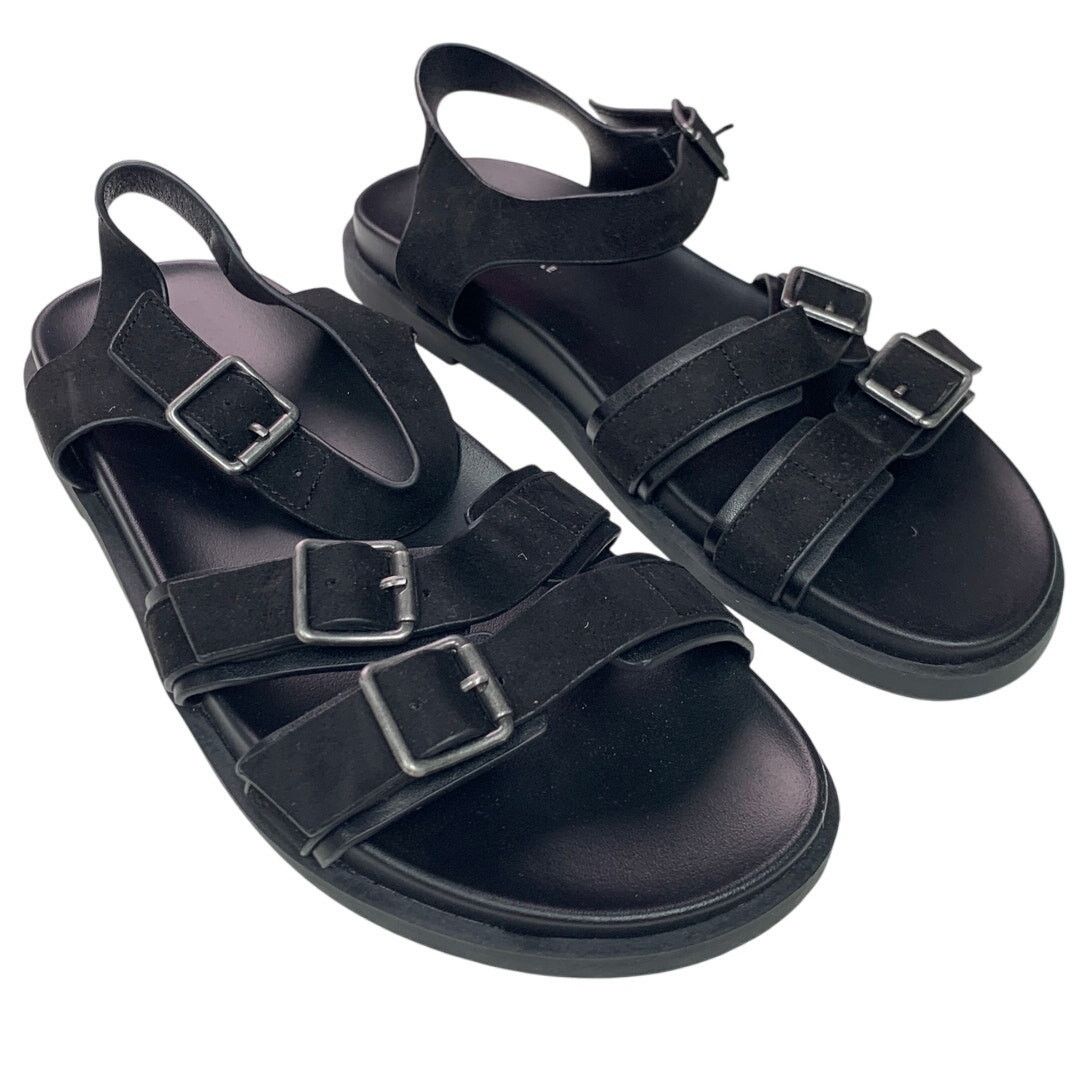 American Eagle Outfitters New American Eagle Womens Size 8 Black Faux Leather Sandals Size US 8 / IT 38 - 1 Thumbnail