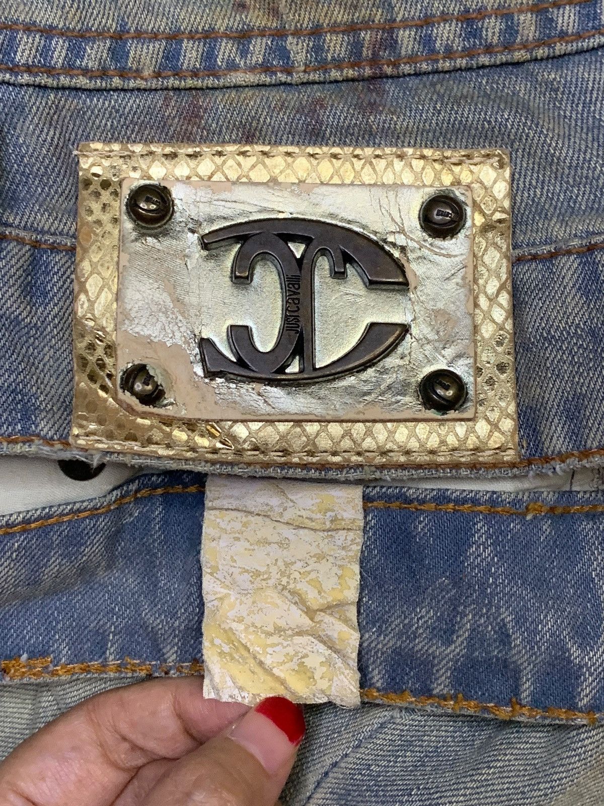 Roberto Cavalli Vintage Just Cavalli "Mary Mother Jesus" Artisanal Jeans Size 30" / US 8 / IT 44 - 11 Thumbnail