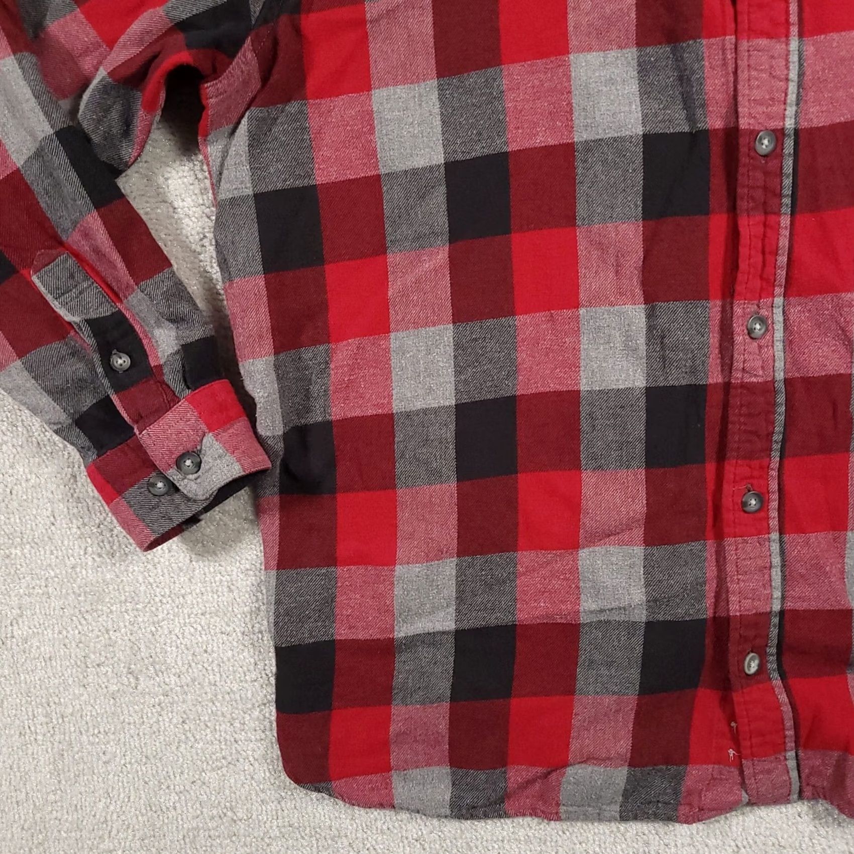 FRED VINTAGE Northcrest Flannel Shirt Mens XL Red Black Gray Pocket Button Down Long Sleeve 90s Classic Outdoor Mens Size US XL / EU 56 / 4 - 6 Thumbnail