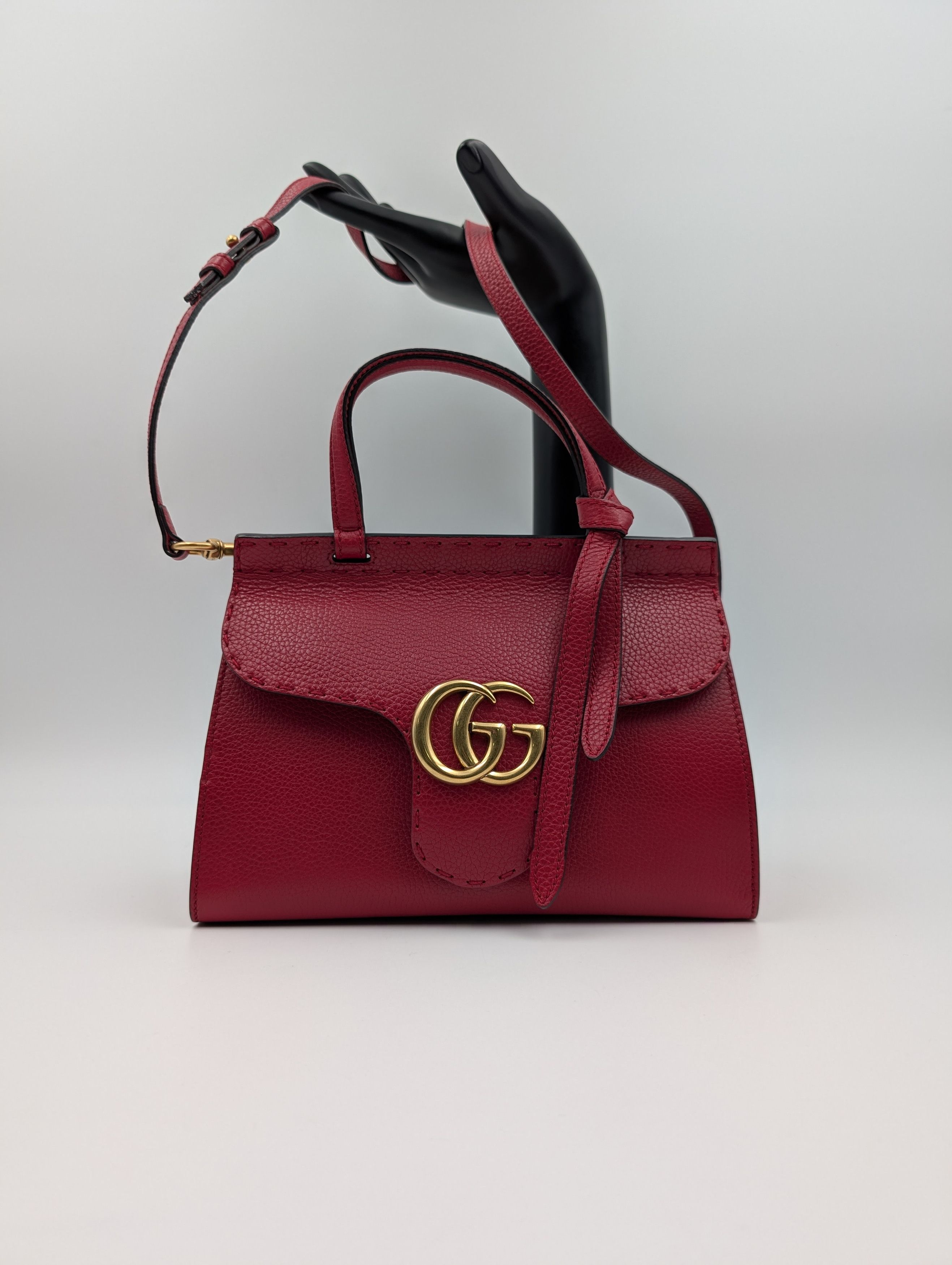 Gucci Red GG Marmont Top Handle Bag Size ONE SIZE - 11 Thumbnail