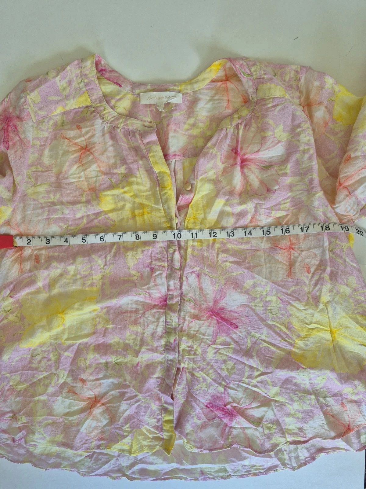 LoveShackFancy LoveShackFancy Blouse Floral Long Balloon Sleeve Button Up Size XS / US 0-2 / IT 36-38 - 12 Thumbnail
