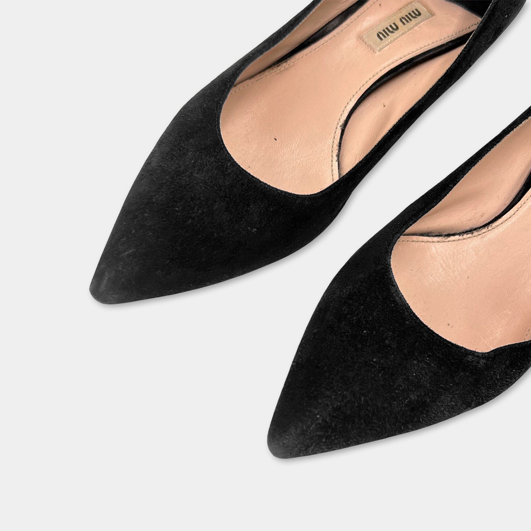 Miu Miu Miu Miu Black Suede Heels Size US 9.5 / IT 39.5 - 3 Thumbnail