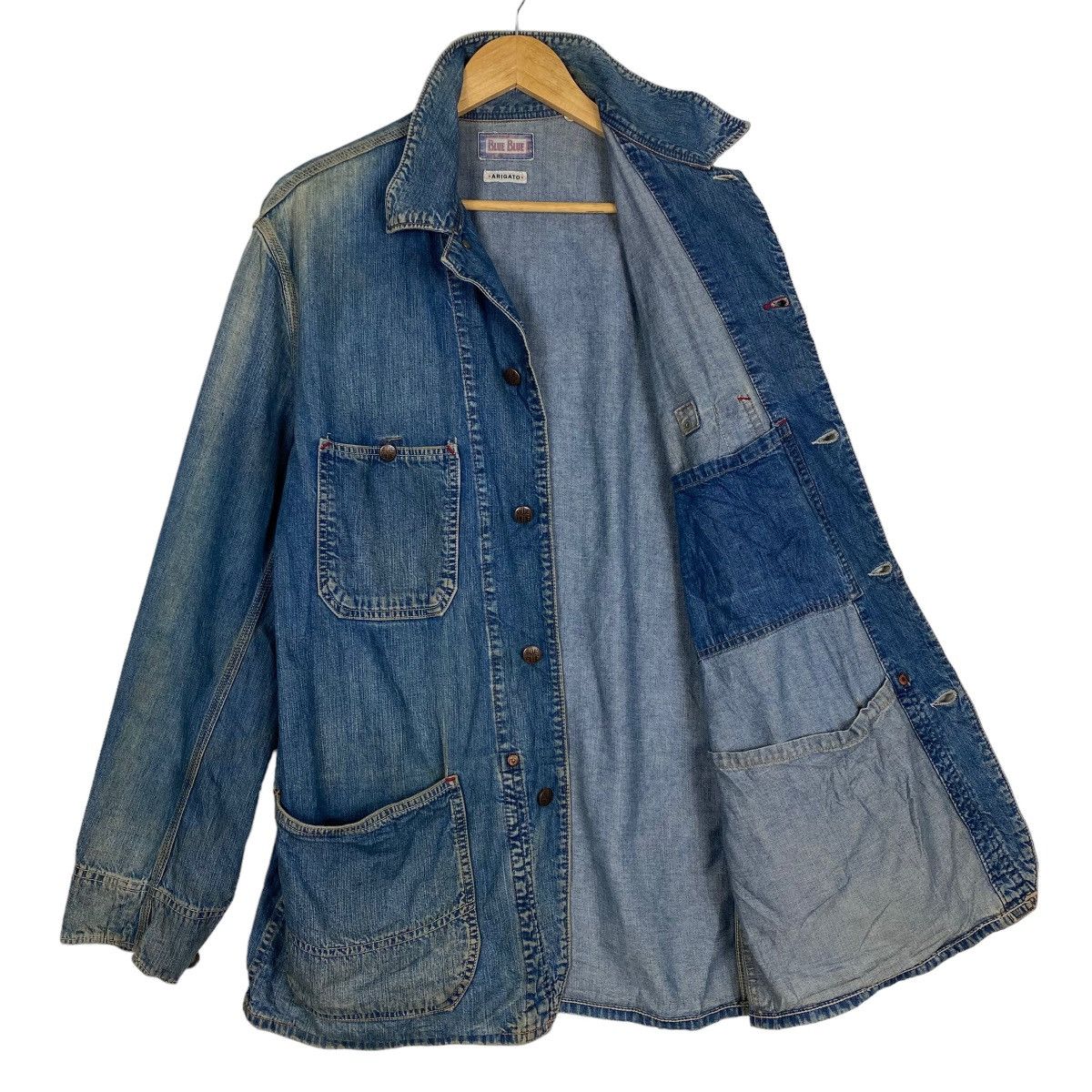 Blue Blue Japan Vintage BLUE BLUE ARIGATO Denim Chore Jacket Size US M / EU 48-50 / 2 - 20 Thumbnail