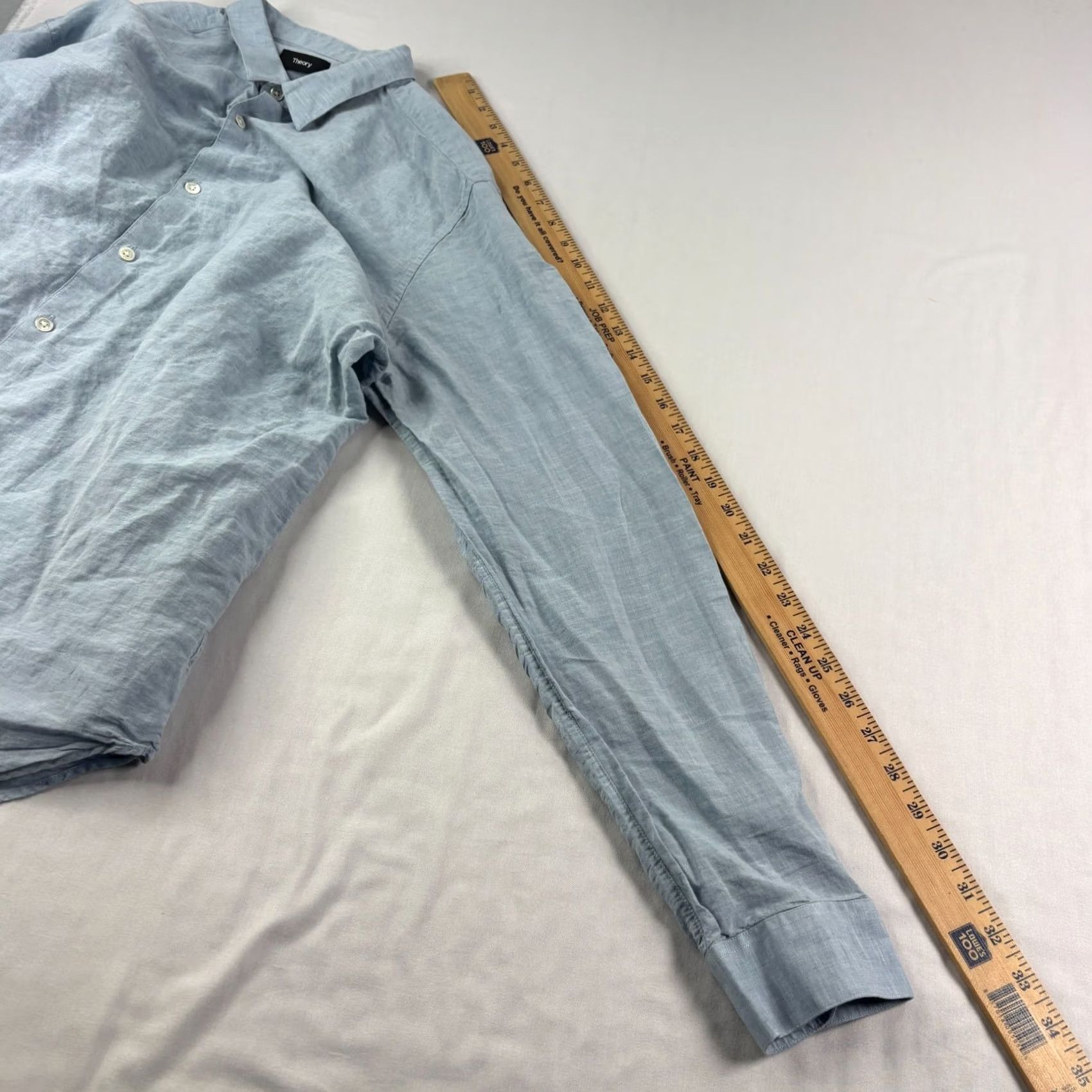 Theory Theory Shirt Mens XL Blue Button Up Long Sleeve Beach Casual Size US XL / EU 56 / 4 - 5 Thumbnail
