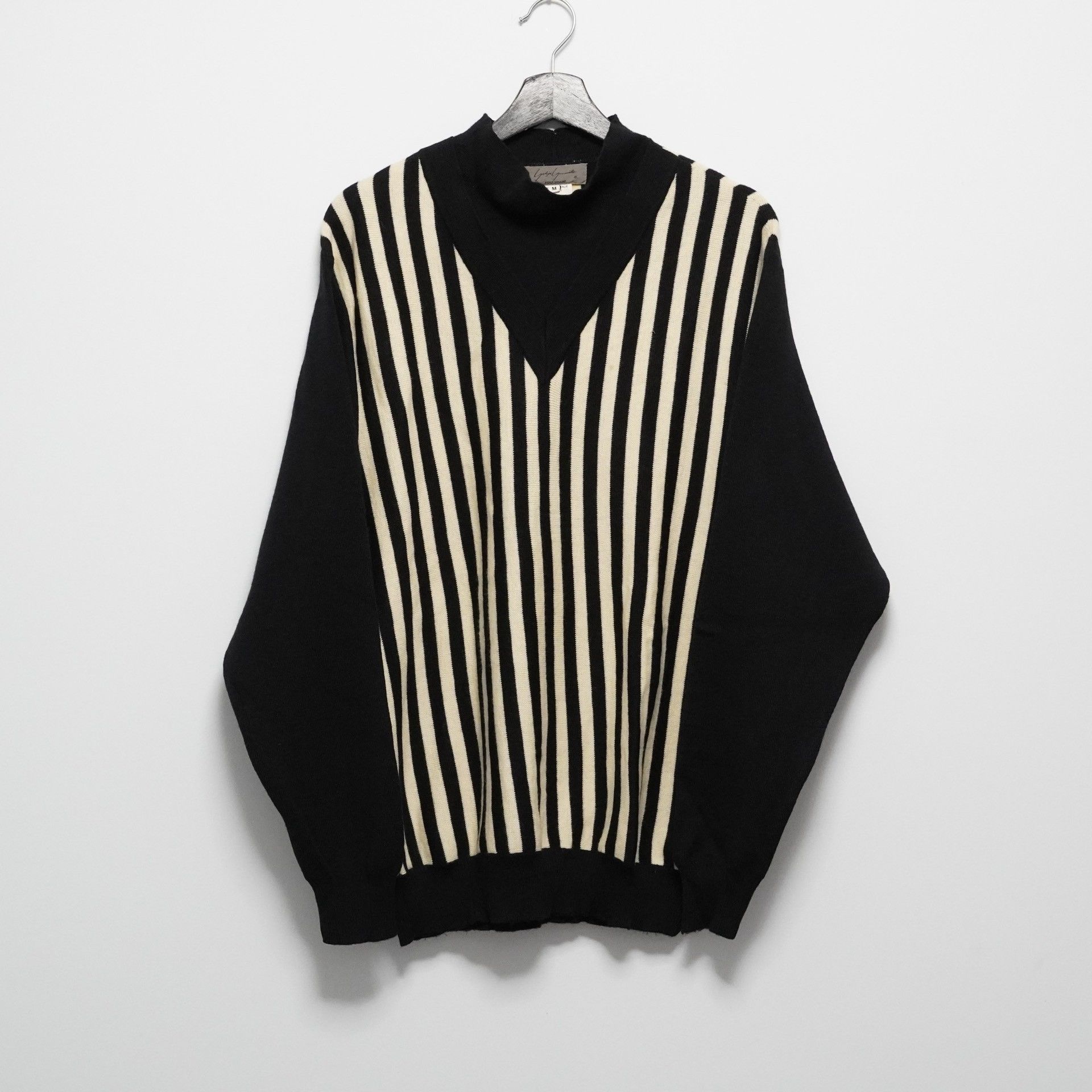 Yohji Yamamoto Yohji Yamamoto 1990SS Double Collar Striped Sweater Size US M / EU 48-50 / 2 - 1 Thumbnail