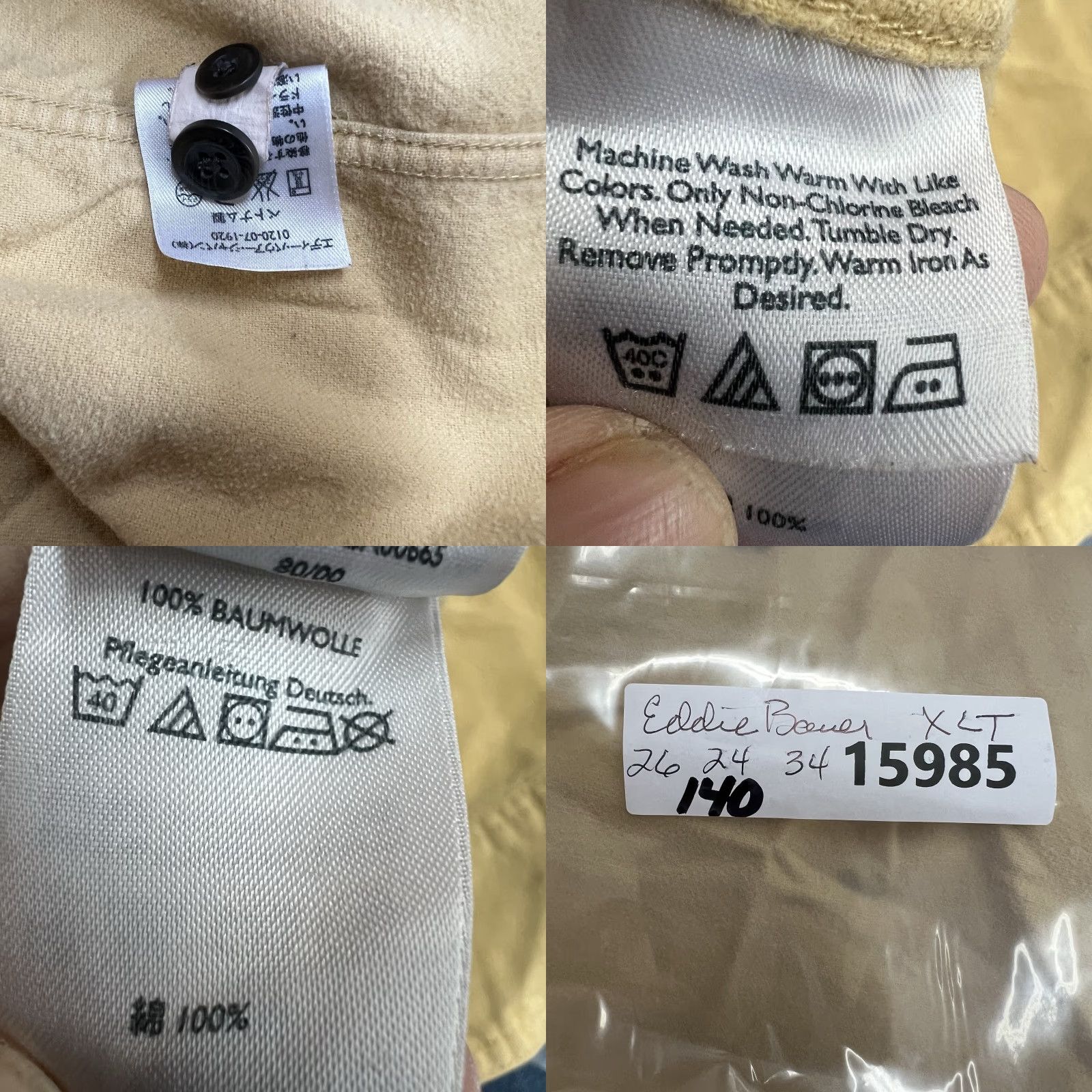 Eddie Bauer Eddie Bauer Sport Shop Heavyweight Flannel Button Shirt Men’s XL Gold Size US XL / EU 56 / 4 - 8 Thumbnail