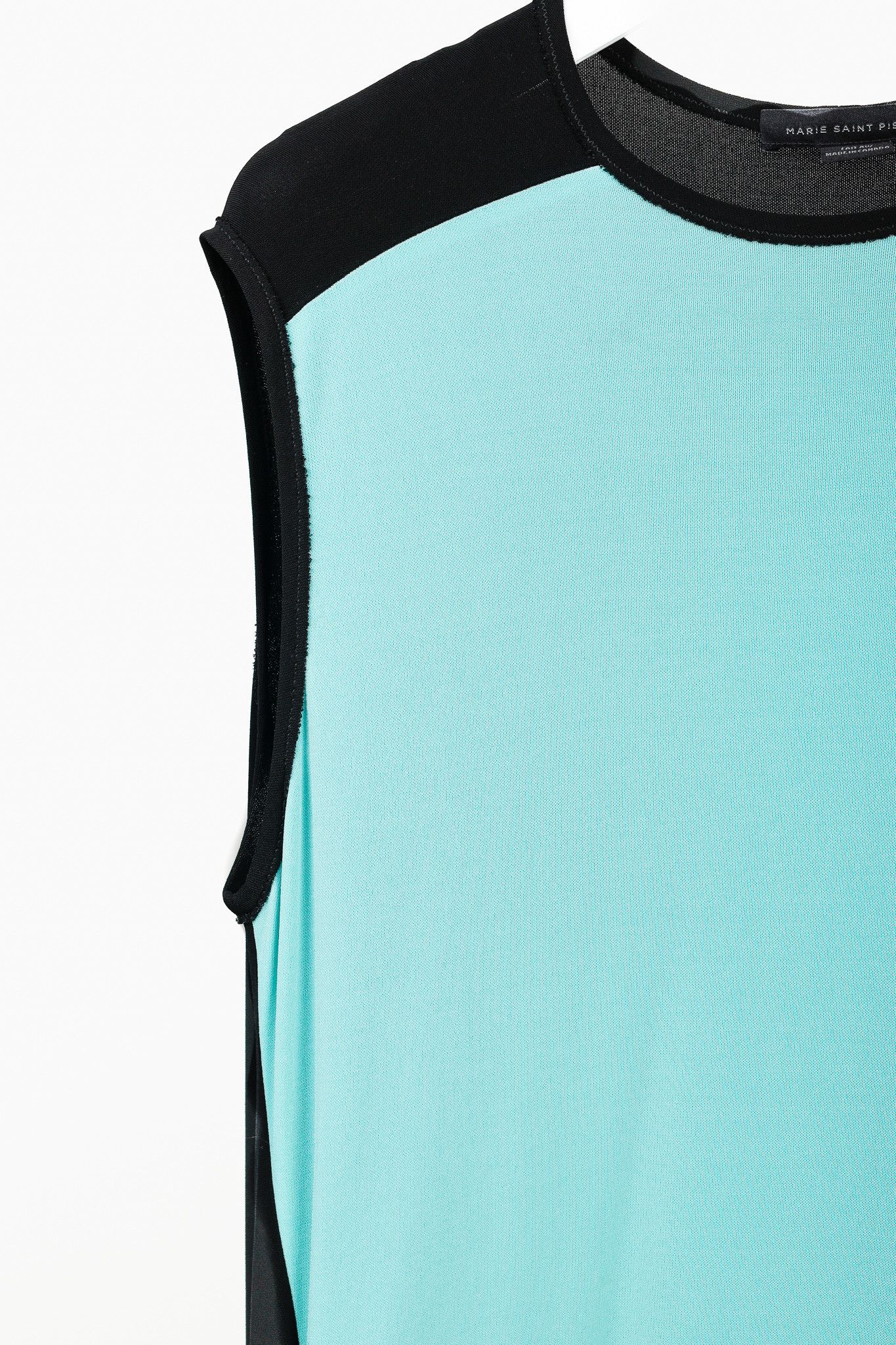 Marie Saint Pierre Marie Saint Pierre Black & Teal Colour-Block Maxi Dress Size L / US 10 / IT 46 - 5 Thumbnail