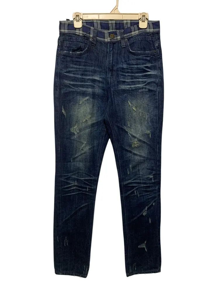 Undercover Costume x Undercover distressed check waist jeans Size US 31 - 1 Thumbnail