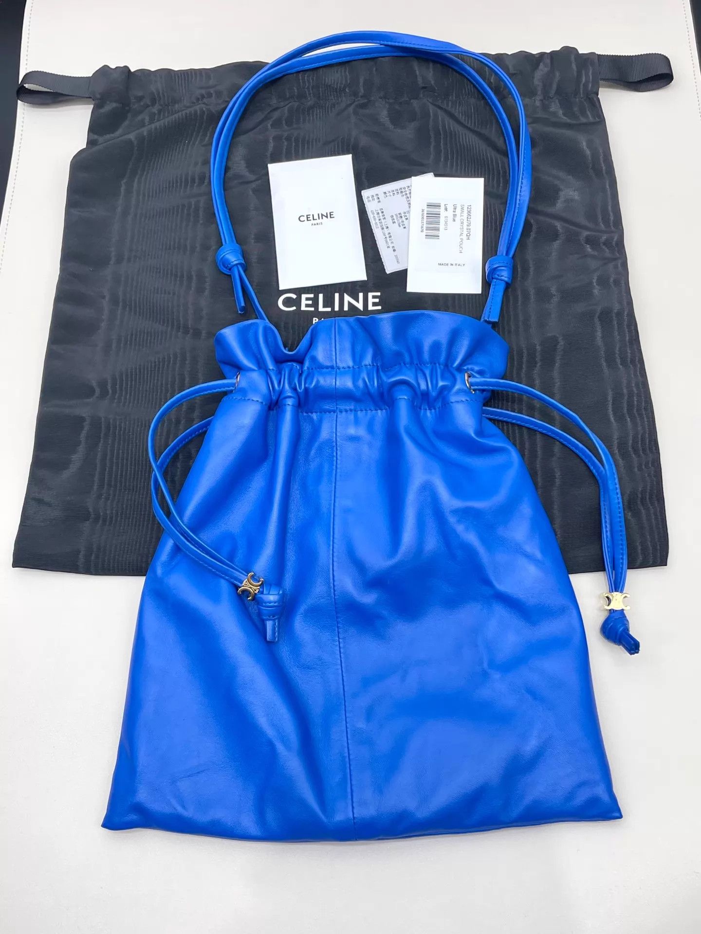Celine Celine Crystal Pouch Drawstring Pouch Blue New Dust Bag Size ONE SIZE - 2 Thumbnail