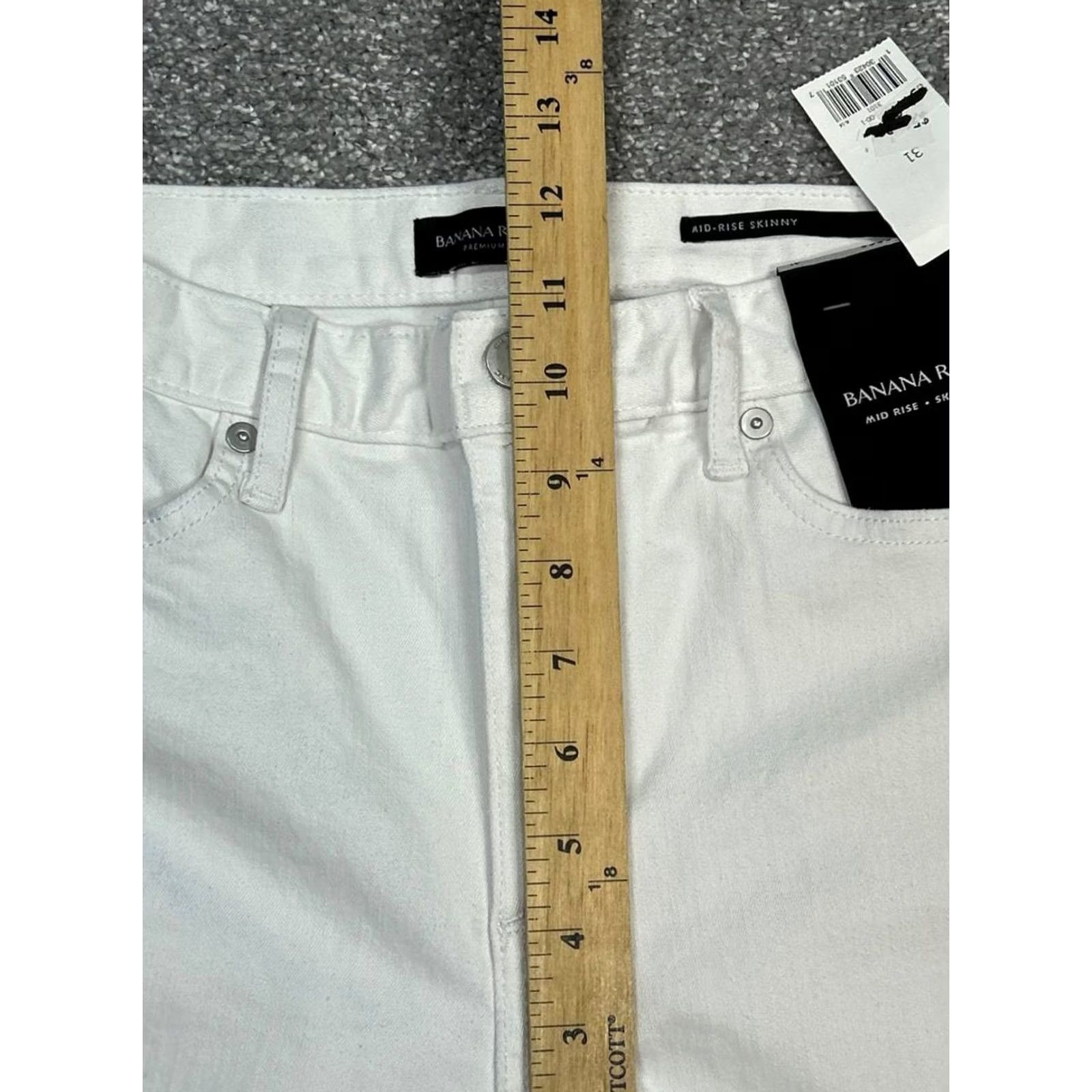 Banana Republic Banana Republic Skinny Jeans Womens 31 White Denim Stretch Mid Rise 32x6 Size 24" / US 00 / IT 34 - 4 Thumbnail