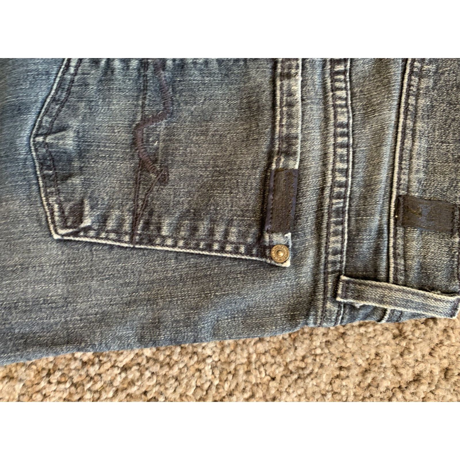 7 For All Mankind 7 For all Mankind Rocker Bootcut Jeans Women Sz 29 L30 Blue Distressed Size 29" - 3 Thumbnail
