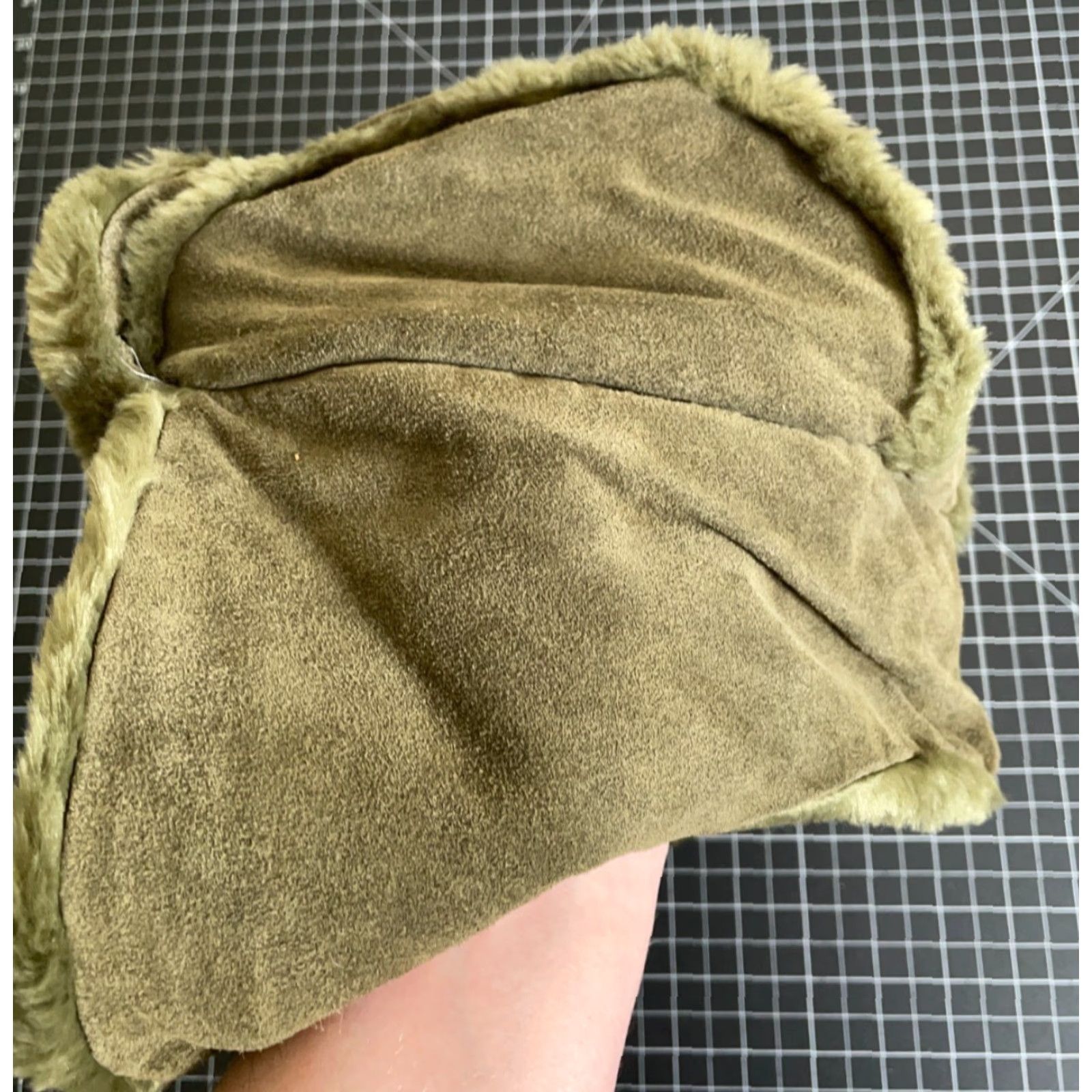 Gap Gap Trapper Hat Adult M Olive Green Leather Cow Size ONE SIZE - 7 Thumbnail