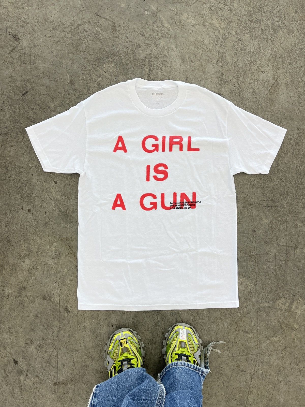 Playboi Carti Pleasures A Girl is a Gun Tee- L Size US L / EU 52-54 / 3 - 2 Thumbnail