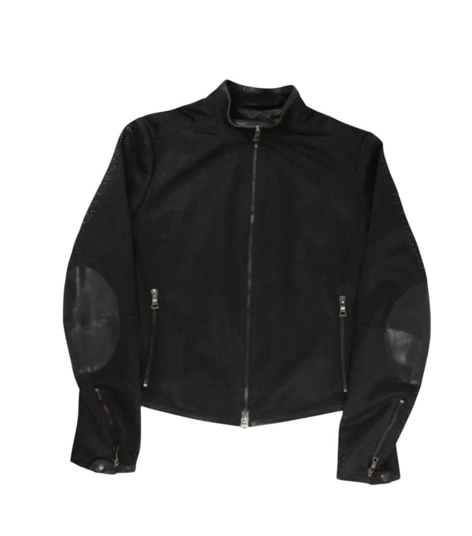 Leather × Prada × Vintage Prada Jacket Biker Leather 1999 Miu Miu Red Tab Sport EX0010 Size M / US 6-8 / IT 42-44 - 3 Thumbnail
