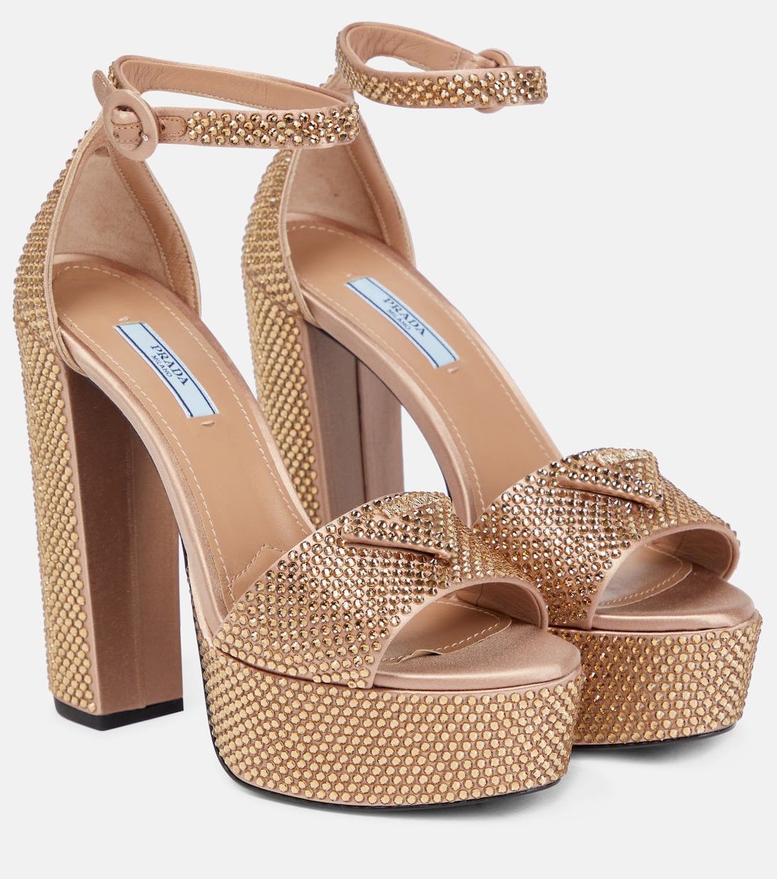 Prada Embellished satin platform sandals Size US 11 / IT 41 - 1 Thumbnail
