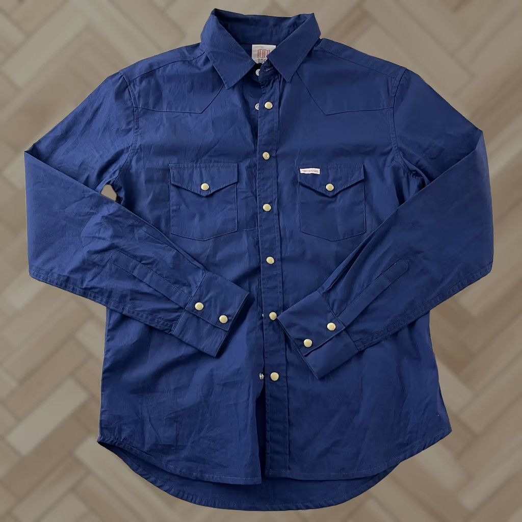 Topo Designs Topo Designs Shirt Long Sleeve Button-Up Blue S Mens Solid Snap Front Small Size US S / EU 44-46 / 1 - 1 Thumbnail