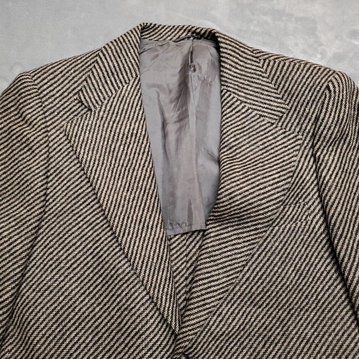 Vintage Hudsons Mens Blazer Jacket Casual Vintage Union Made in USA Western Wool Striped Brown 39 Two-Button Notch Lined Pockets Mens Size 40R - 4 Thumbnail