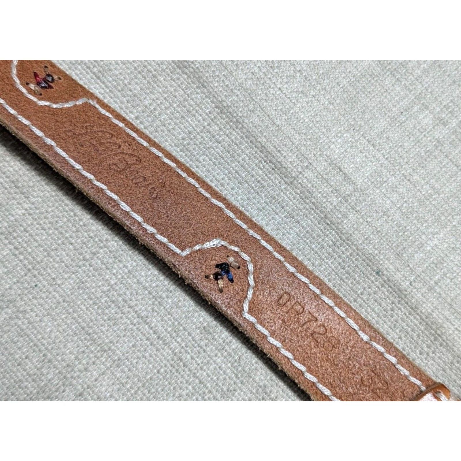 Vintage VINTAGE LL BEAN STITCHED leather belt 32 brown COWHIDE unisex adults belt Hardware: none Size 32 - 6 Thumbnail