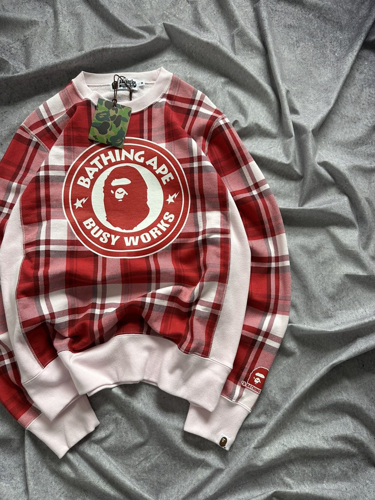 Bape Bape Plaid Check Gift Busy Works Sweatshirt Size US M / EU 48-50 / 2 - 2 Thumbnail