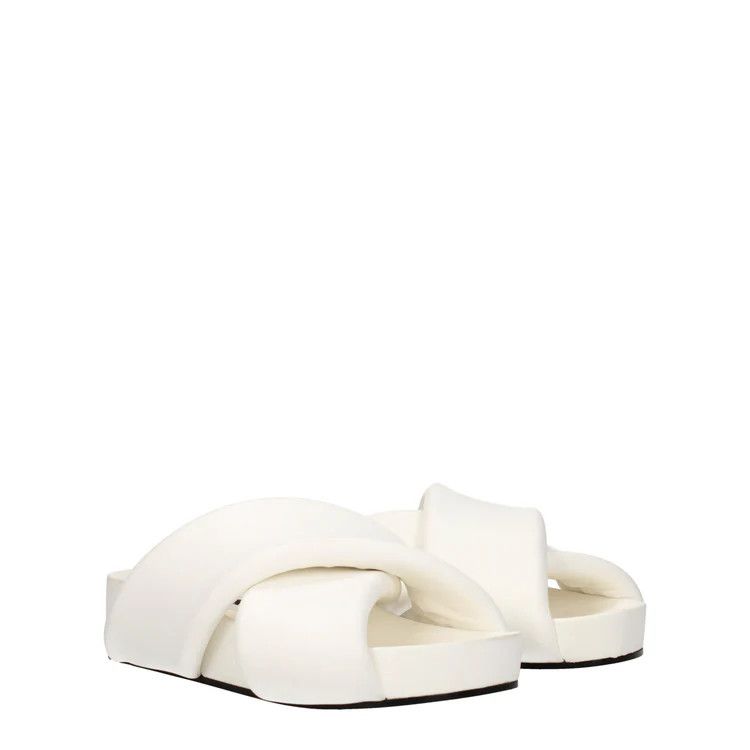 Jil Sander ob1o1e1124 Leather Slippers in White Size US 6 / IT 36 - 2 Thumbnail
