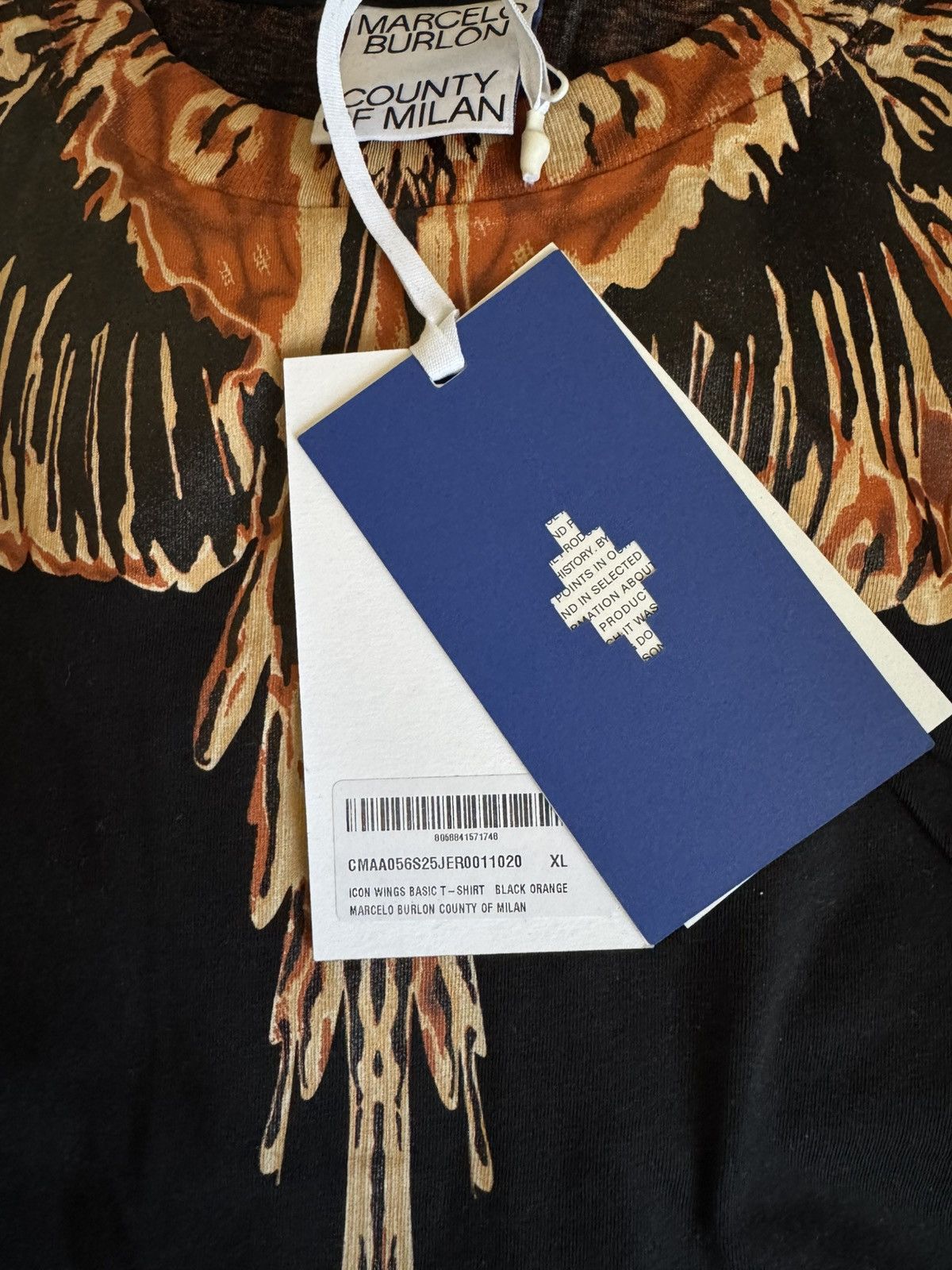 Marcelo Burlon MARCELO BURLON WING TEE BROWN BLACK Size US XL / EU 56 / 4 - 7 Thumbnail