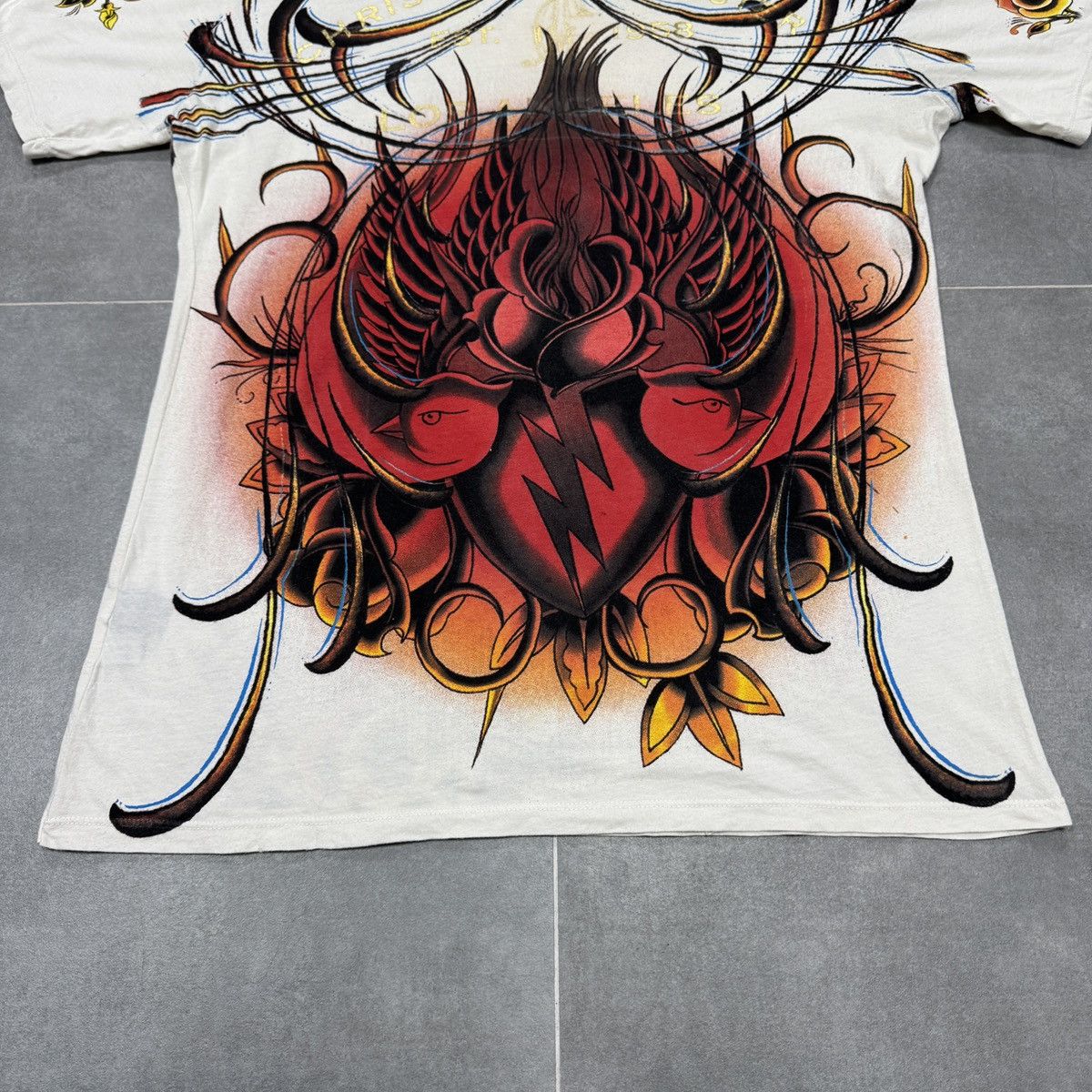 Christian Audigier × Ed Hardy Christian Audigier Tattoo Skulls Roses Y2K Hip Hop T-Shirt Size US M / EU 48-50 / 2 - 15 Thumbnail
