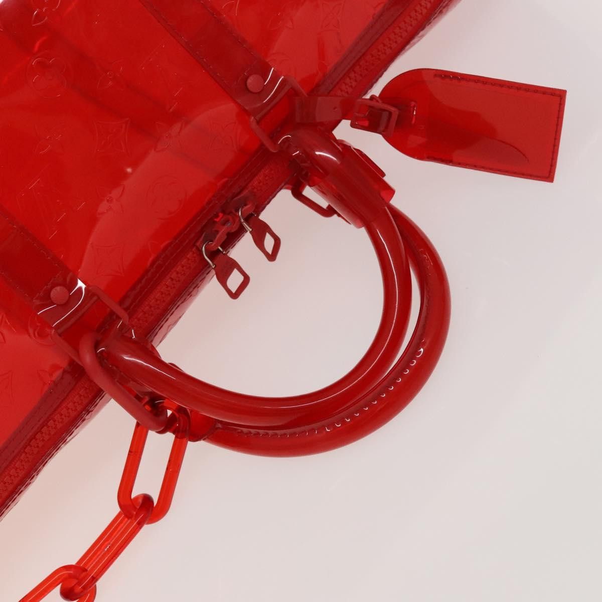 Louis Vuitton LOUIS VUITTON Monogram Vinyl Keepall Bandouliere 50 Bag Red Size ONE SIZE - 7 Thumbnail