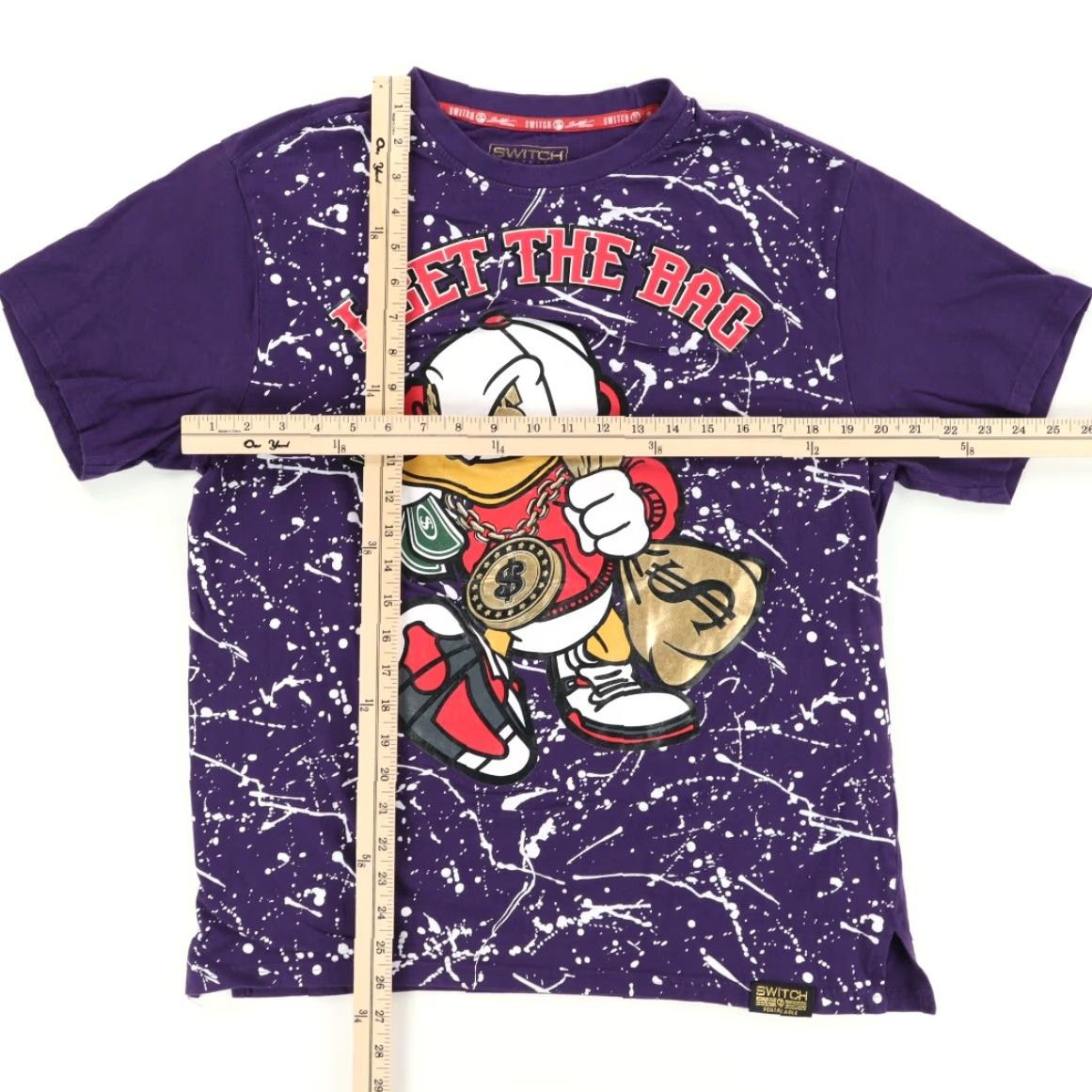 Vintage Switch I get the Bag Paint Splatter Solid T-Shirt Purple Men's L Size US L / EU 52-54 / 3 - 3 Thumbnail