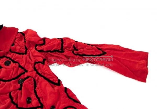 Comme des Garcons Comme Des Garcons Red Retro Heart Design Velvet Jacket Size S / US 4 / IT 40 - 7 Thumbnail