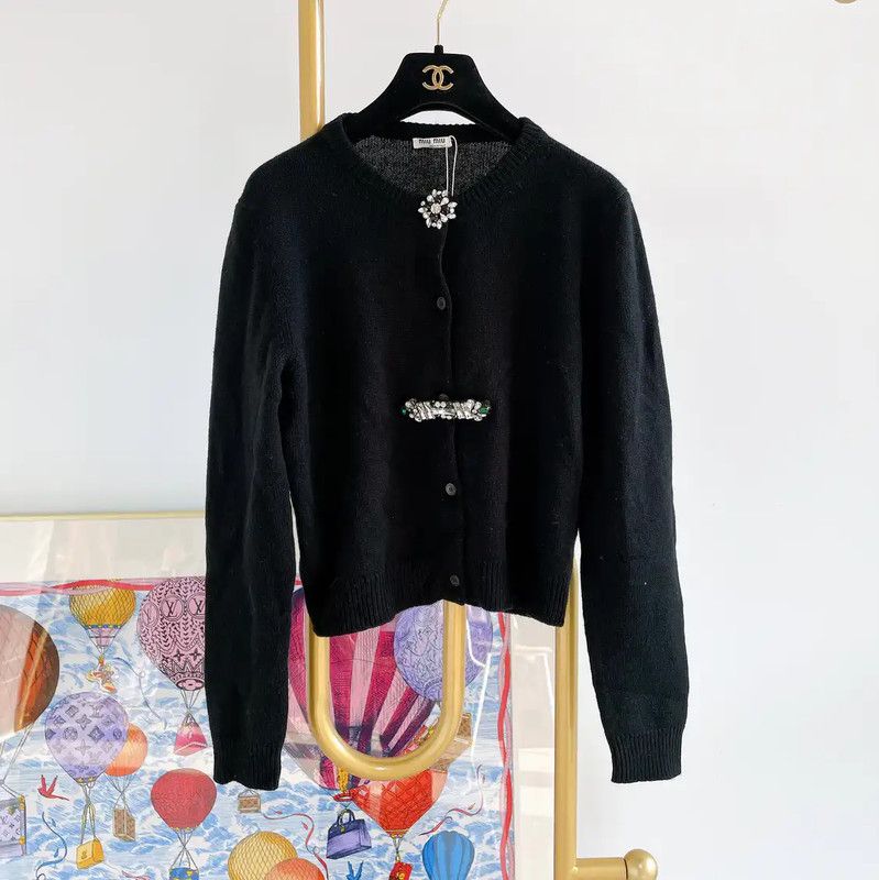 Miu Miu Miu Miu Black Cashmere Sweater for Women 0089 Size XL / US 12-14 / IT 48-50 - 1 Thumbnail